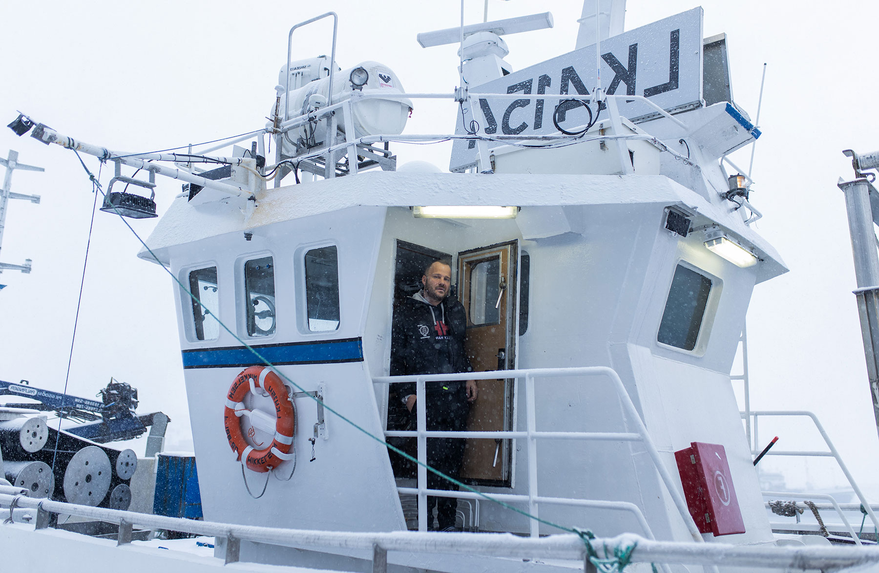 Fisherman Mikal Solhaug in his boat